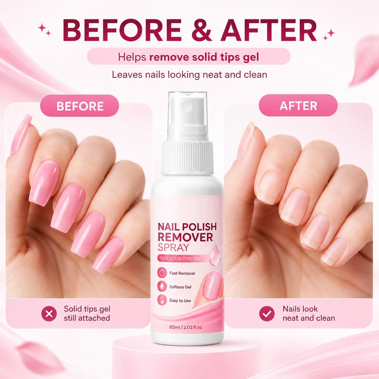 Polish Dissolve Removal Spray, Leistungsstarker Nagellackentferner. (8PCS)