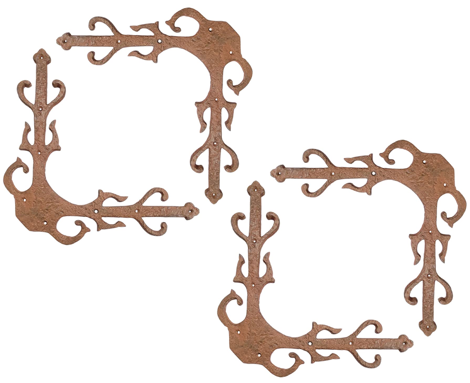 Adonai Hardware Gozan Decorative Antique Iron Dummy Corner Door Strap/L-Bracket (Supplied as 2 Pieces per Pack) - Black Powder Coated — Amazon image 10