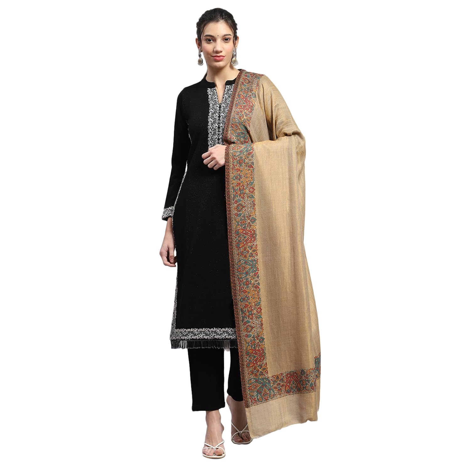 Monte Carlo Womens Self Design Shawl (224SHW6890)-picture-23