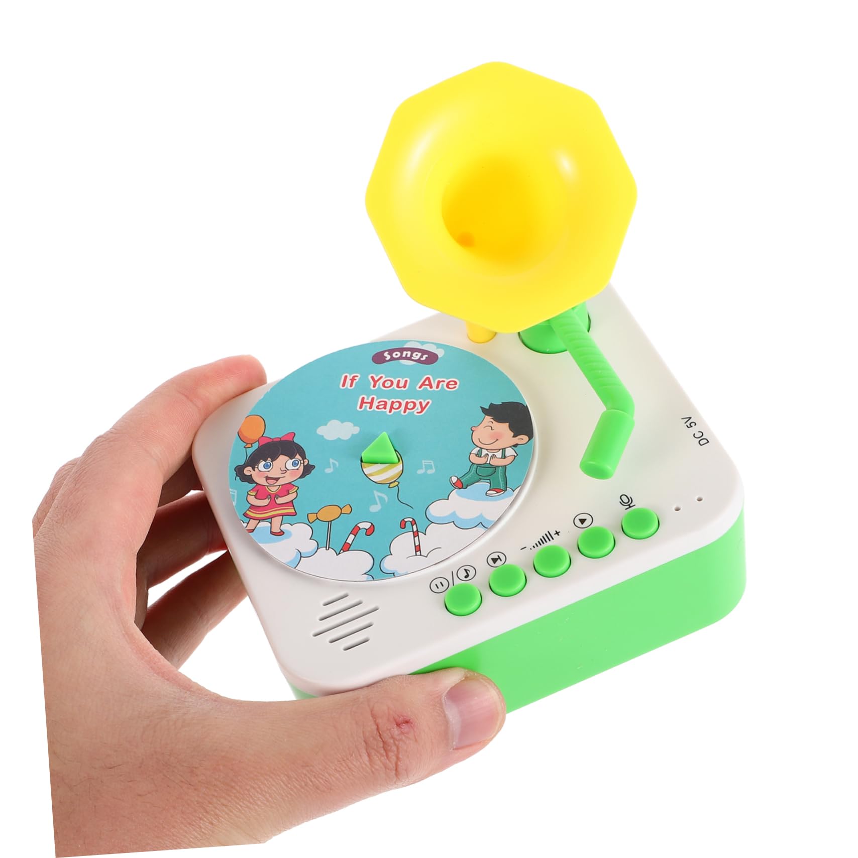 DECHOUS Musikalisches Hörspielzeug Kinder Grammophon mit Lernkarten Abs Material 512m Speicher Musikspielzeug für Kleinkinder Jahren zum Lernen und Spielen