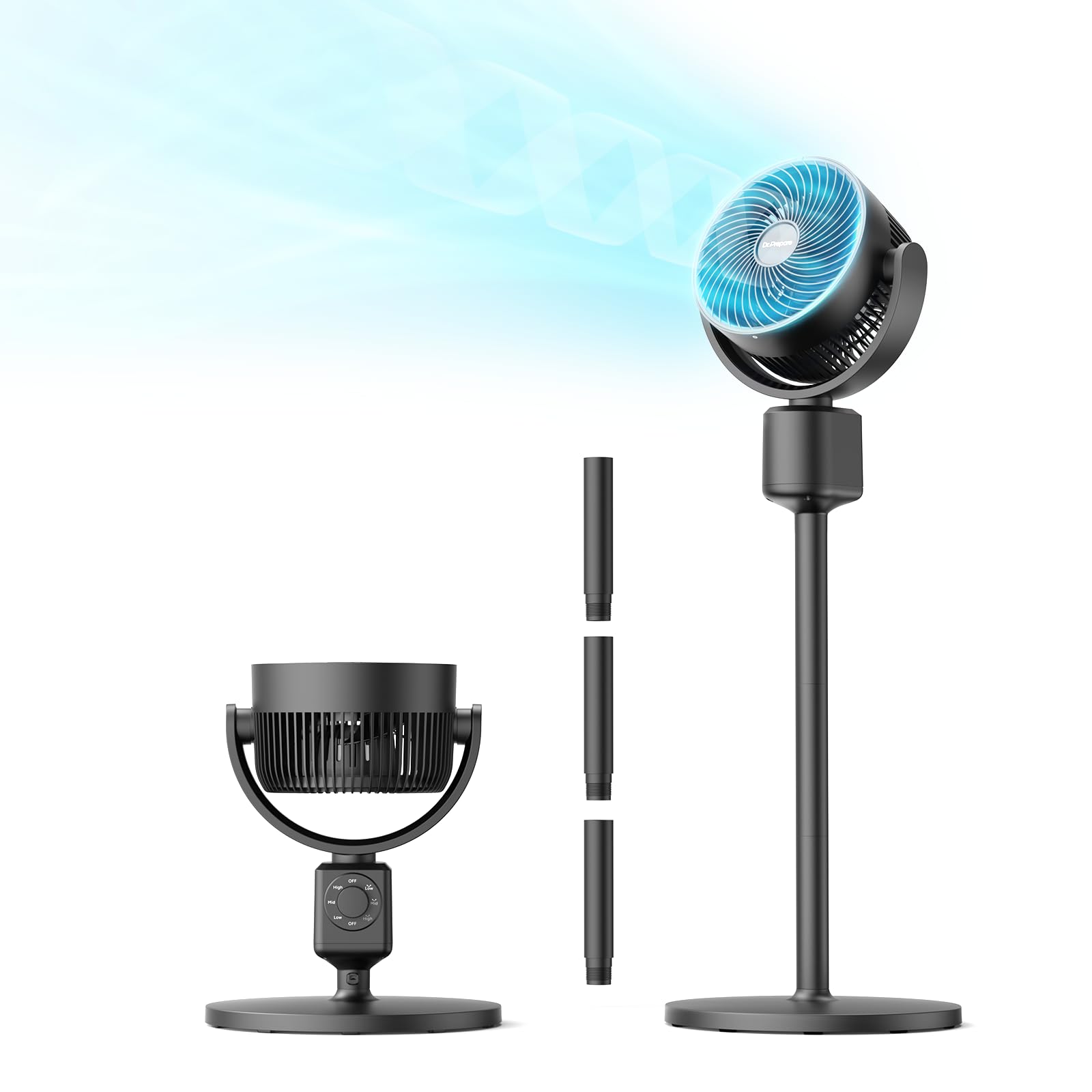 DR.PREPARE Pedestal Fan for Bedroom, Air