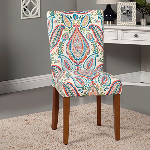 HomePop Parsons Classic Upholstered Accent Dining Chair, Set of 2, Colorful Paisley - Image 4