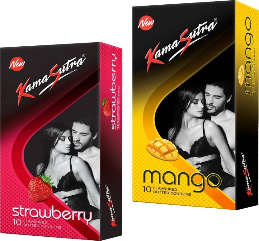 Kamasutra MANGO_STRAWBERRY Flavour Condom Condom (Set of 2, 20 Sheets)-image-8