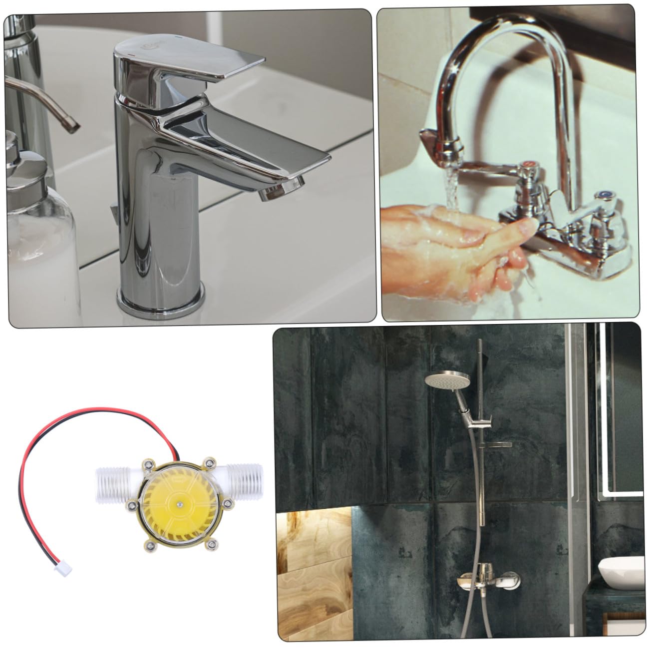 ifundom Generador Hidroeléctrico Microhidráulico de PVC Amarillo, Arranque 0,05 Megapascal y Salida Estable para Flujo de Agua en Fuentes Interiores