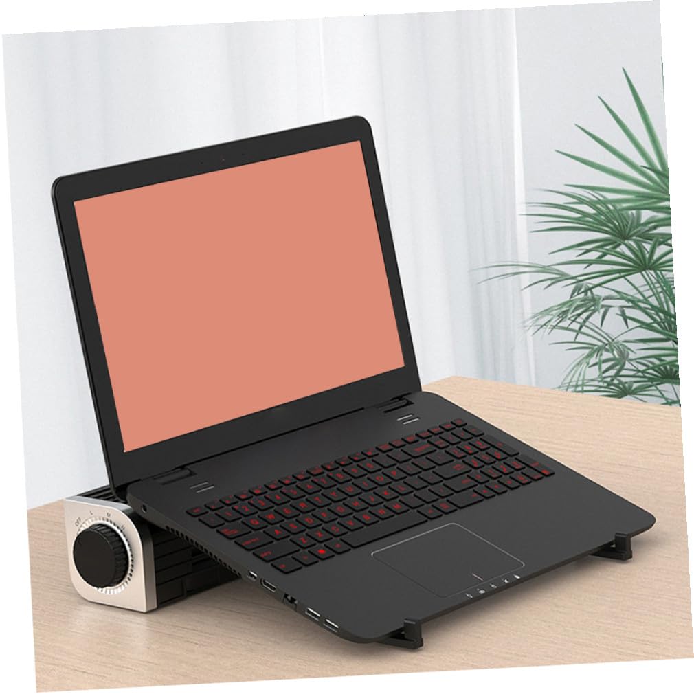 Notebook Cooler Portatile con Silenziosa in Metallo Supporto Regolabile con Raffreddamento USB e Connettori Posteriori Base Raffreddamento Desktop per Laptop Tablet e Smartphone
