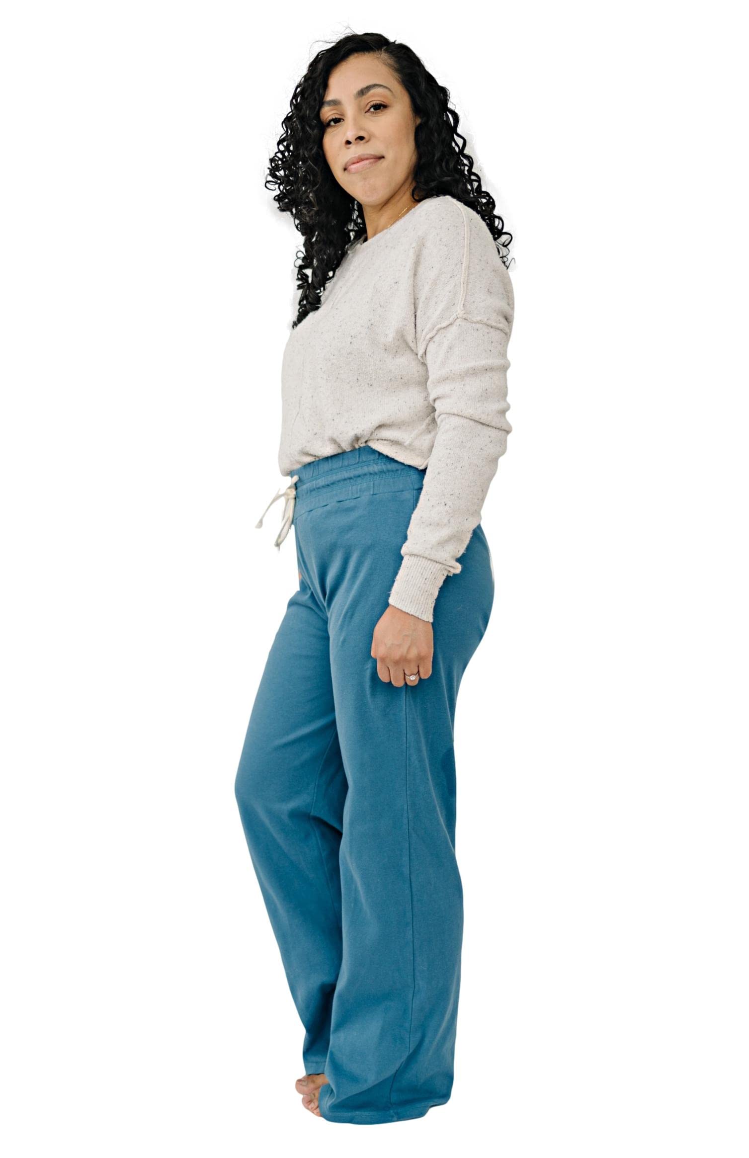 Cat & Dogma Organic Cotton Knit Women's Lounge Pants High Waisted Soft