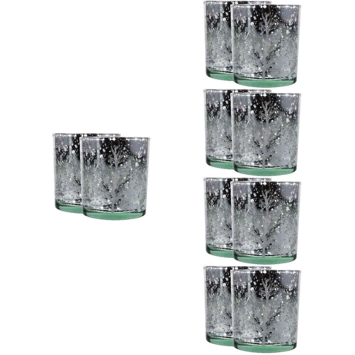 Toyvian 10 Unidades Candelabro de Cristal Navideño Diseño de Árbol, Plata