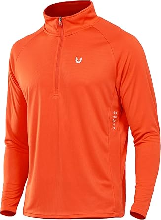 NORTHYARD Quarter Zip Pullover Men Running Shirt Long Sleeve Moisture Wicking Quick Dry Athletic Workout Shirts