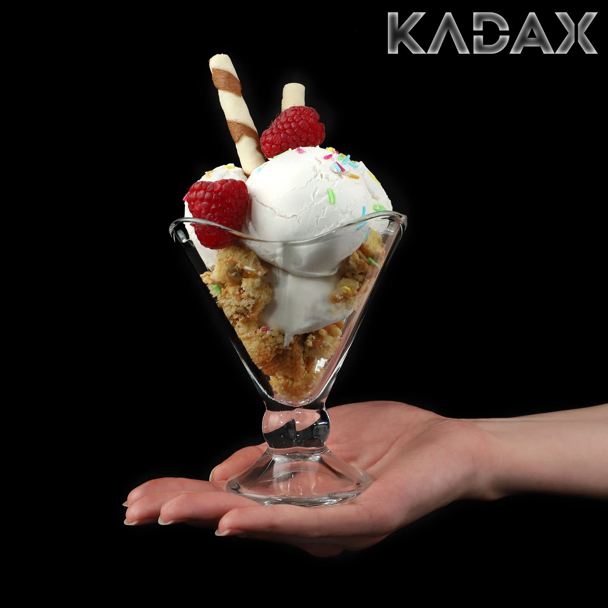 KADAX Copas de Cristal para Helado y Postre, Cuencos para Coctel de Marisco y Gambas, Juego de Vasos de Vidrio para Postres y Helados (6, 200 ml)