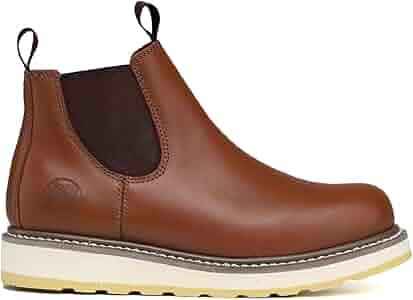 Amazon.com | HANDPOINT Men's Chelsea Soft Toe Work Boots - Brown