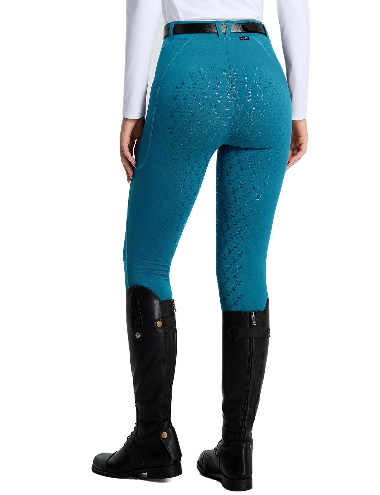 baleaf - Pantalón de equitación para mujer, cintura alta, elástico, leggings de silicona antideslizante integral, con bolsillos y trabillas de cinturón