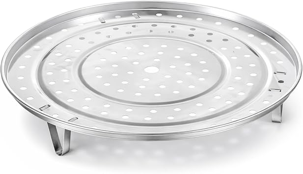 Steamer Rack, 11.8" / 30cm Stainless Steel Steaming Racks Thickened Steaming Stand Holder Multifunction Steamer Insert Rack with Removable Legs for Kitchen Pots Pans