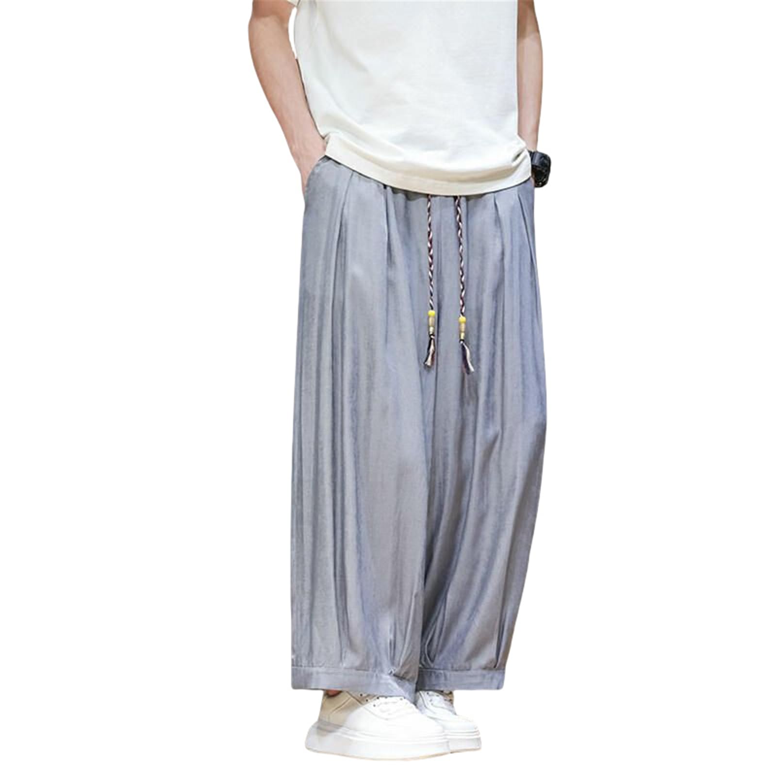 Pantaloni Harem a gamba larga casual larghi da uomo in stile cinese leggero primavera estate