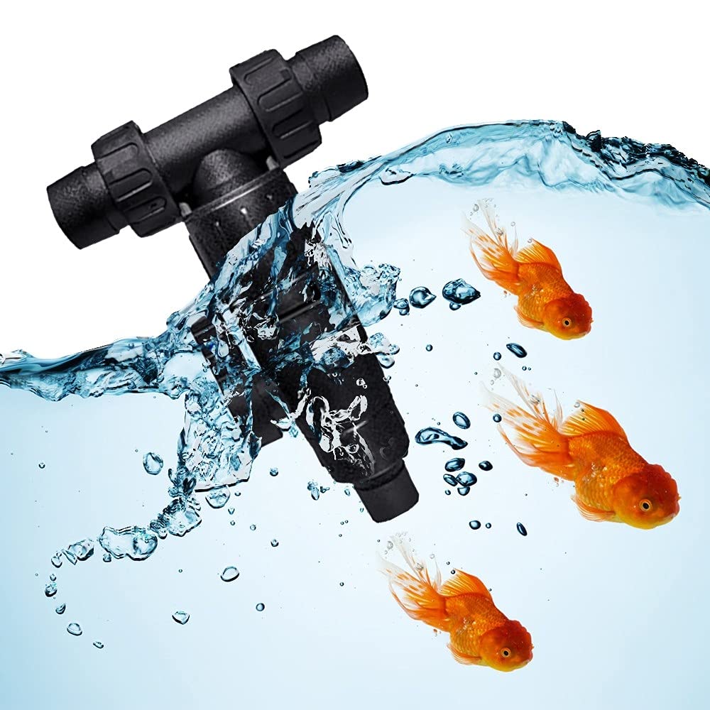 DONGKER Vanne de Changement D'eau d'aquarium 12 mm/16 mm 3 Voies Connecteur de Tuyau de Valve de Contrôle du Débit d'eau pour Aquariums et Réservoirs de Poissons