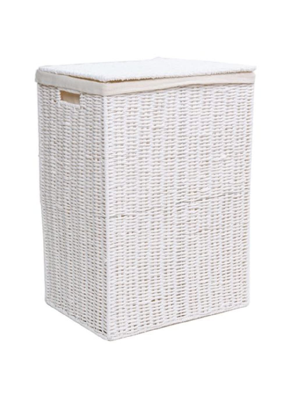 HomesmithsLarge Laundry Hamper White with Liner 40 x 30 x 55 cm
