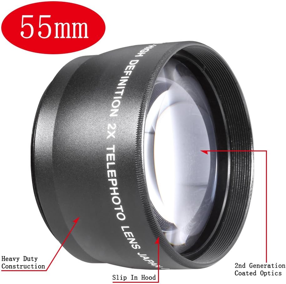 NEEWER 55mm Telephoto Lens w/ Bag For Sony A100 A200 A230 A300 A330