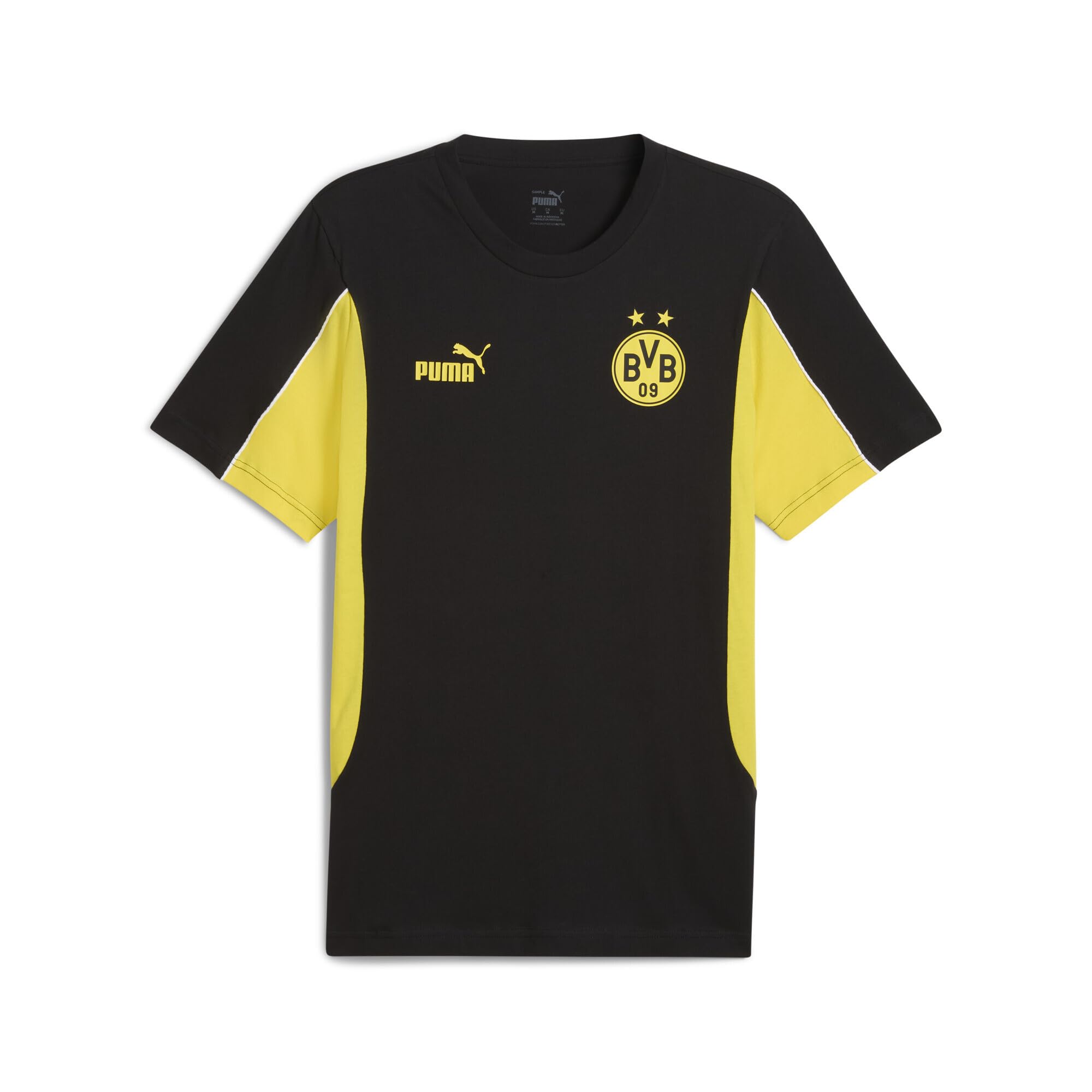 Puma Men's Black/Yellow Borussia Dortmund Ftblarchive T-Shirt, Faster M