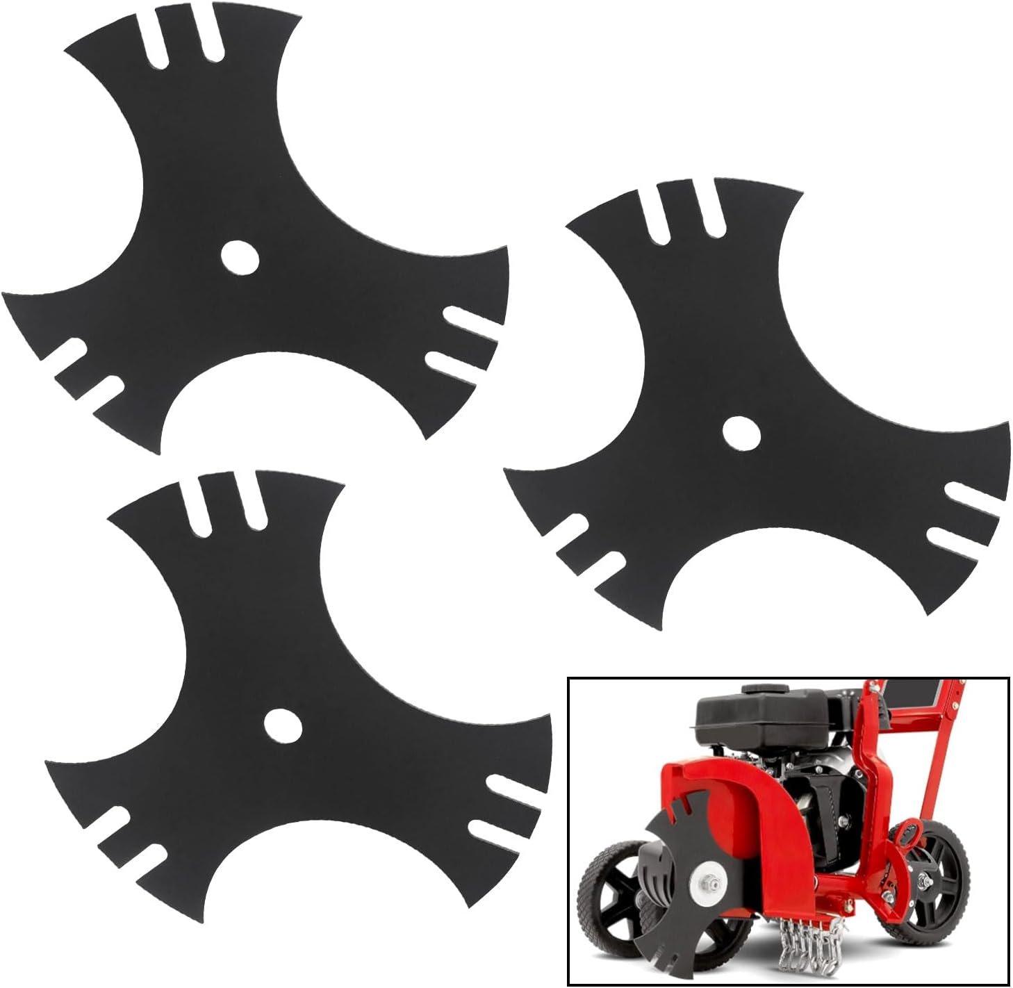 AMTHKNO 3 Pack (9" X5/8") 781-0748-0637 Tri-Star Trencher Blade Compatible with MTD Craftsman Lawn Mower, Replaces 781-0748 981-0748 40-009 490-105-M017 CMXGZAM105017 - Hardened Steel