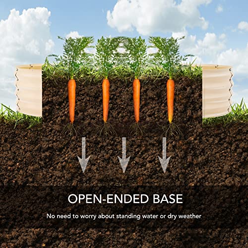 Sundale Outdoor 2 Pack Galvanized Raised Garden Bed Kit, 6X2.7X1Ft Planter Raised Garden Boxes Outdoor With Anti-Rust Paint, Oval Metal Planter Box For Vegetables Flower（Beige） #TOP4