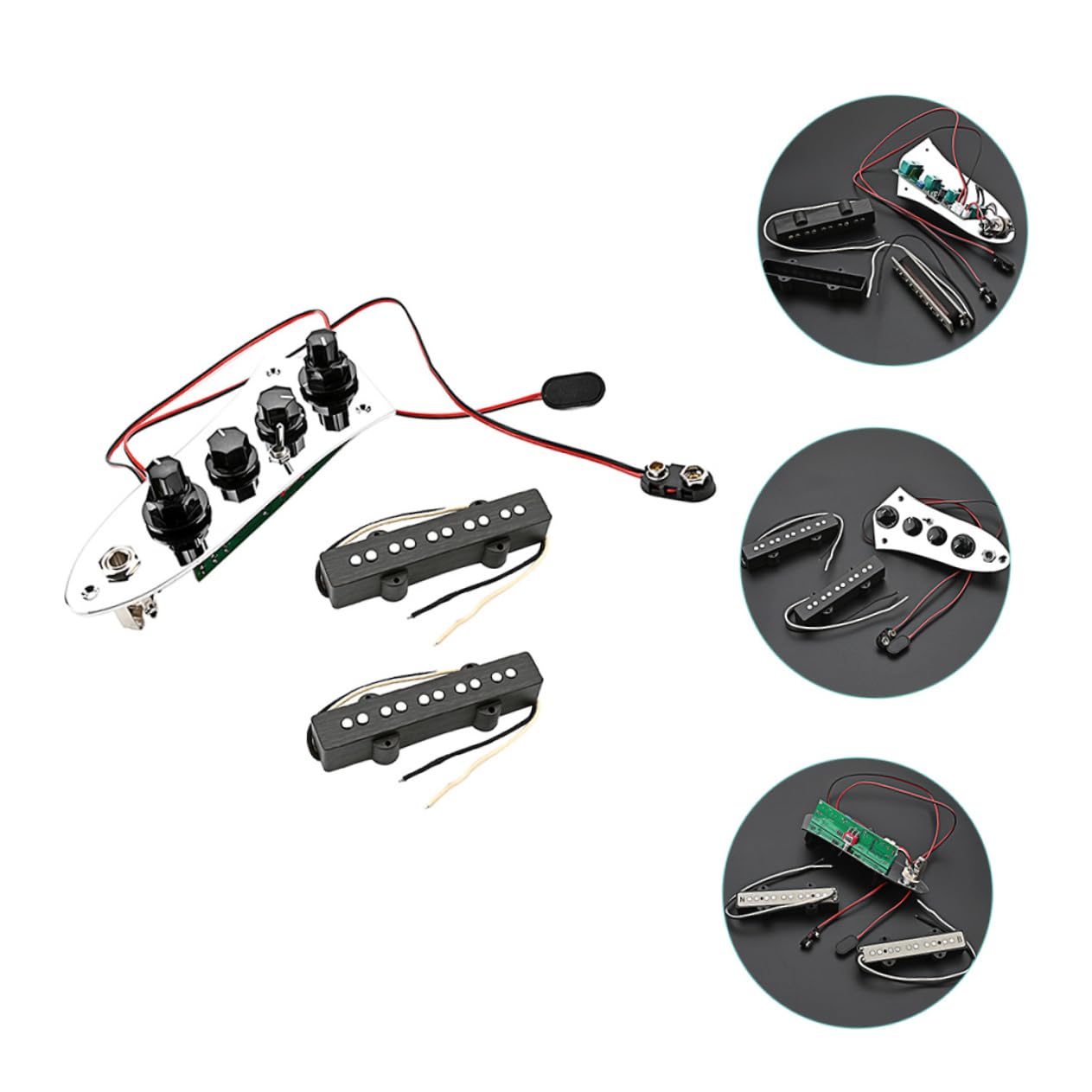 Abaodam Set di Pickup per Basso a 5 Corde Jb, Parti in Ferro Argentate, Pronto All’uso, Facile da Installare per Accessori Basso Elettrico