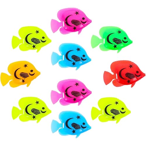 TINKSKY 10pcs Plastic Artificial Moving Floating Ornament Decorations for Aquarium Fish Tank (Random Color Pattern)