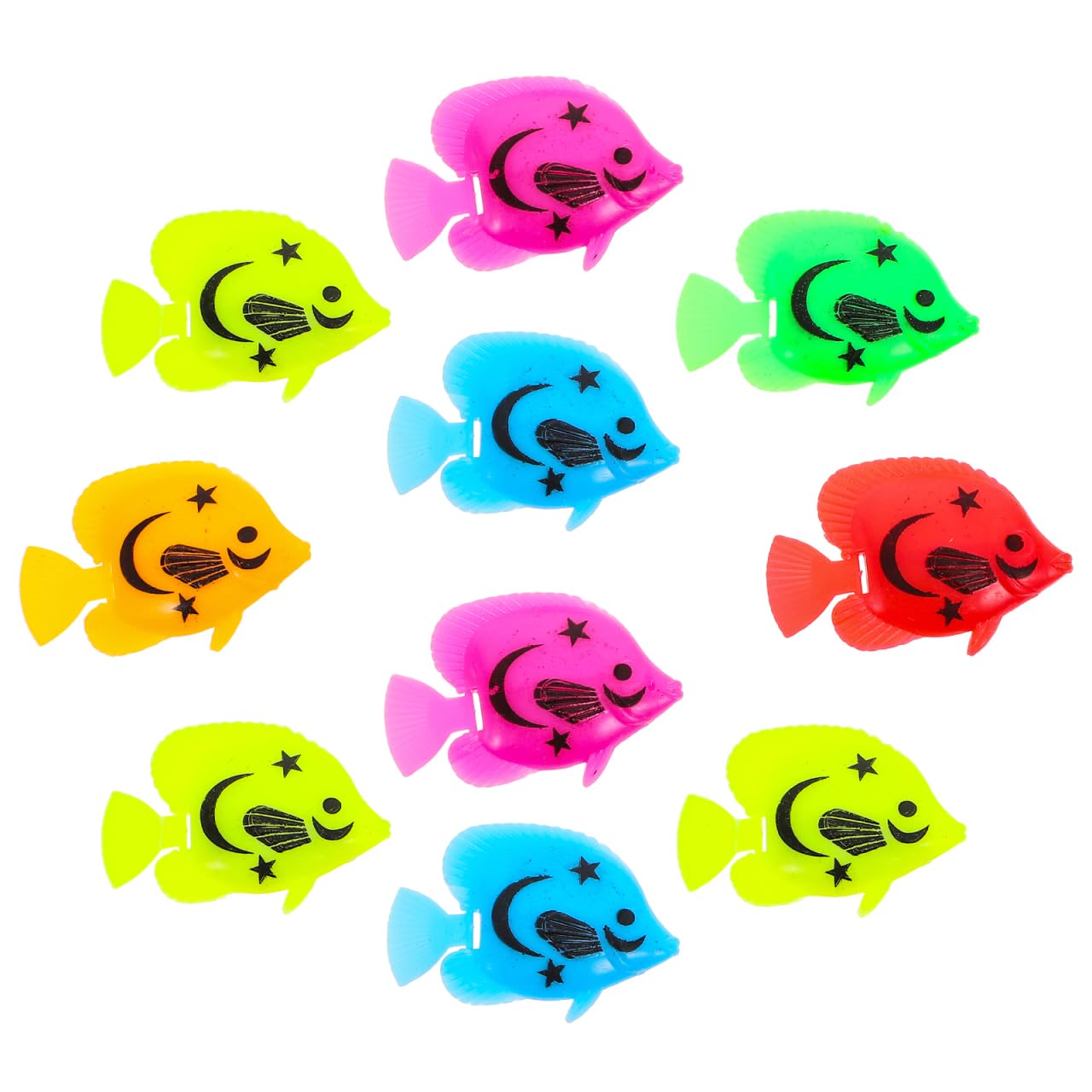 TINKSKY 10pcs Plastic Artificial Moving Floating Ornament Decorations for Aquarium Fish Tank (Random Color Pattern)