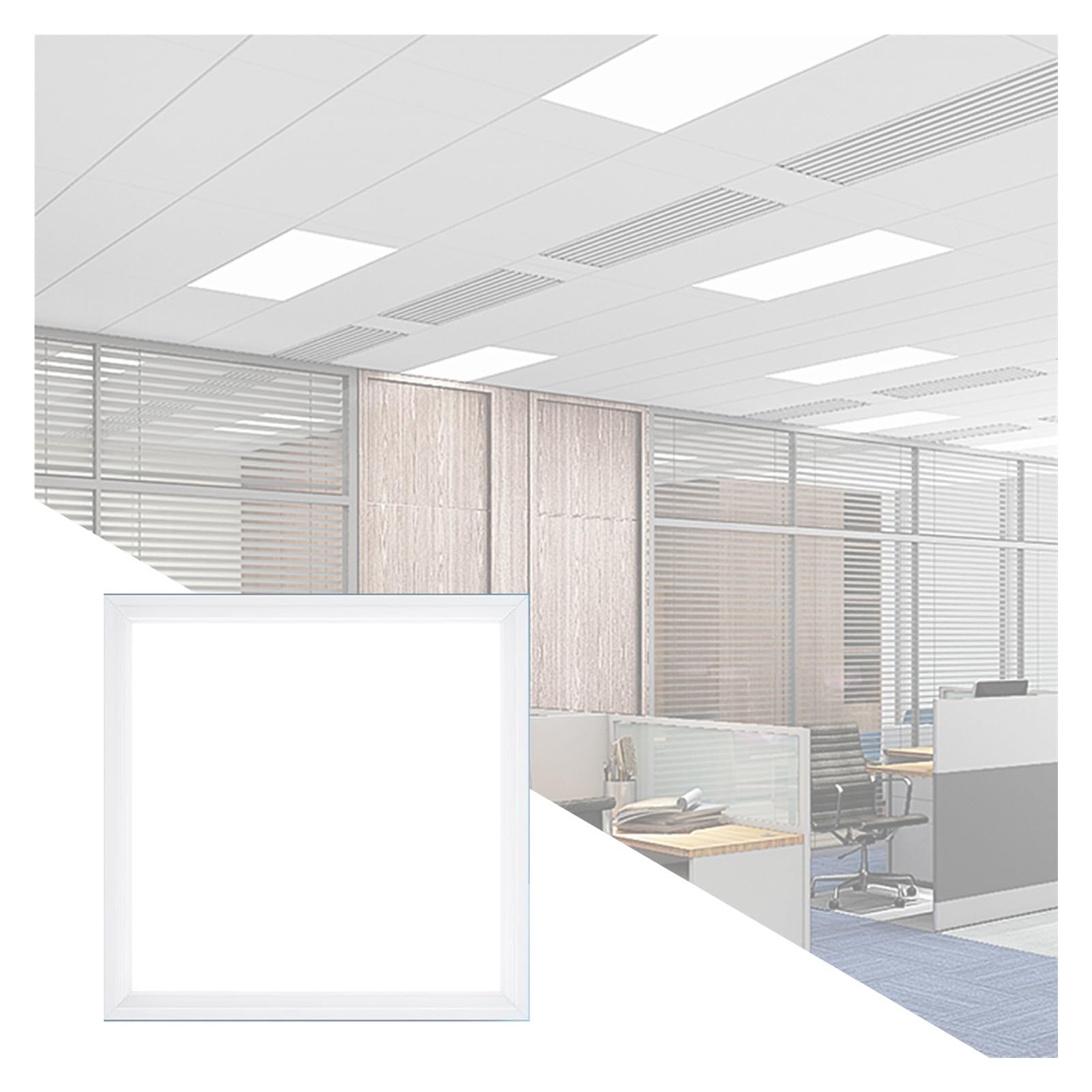 DIRIGÉ Écran Plat Lumière, Température Couleur 6500K, Plafond Éclairage Fixation Panneau, Montage Encastré Plafond Lumière, Encastré Plafonnier Bureau Cuisine Salle Bain(58W-30x60 cm)