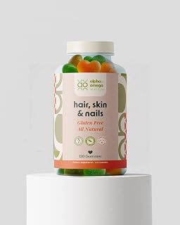 Hair, Skin & Nails with Biotin, Vitamin Supplement, Lustrous Hair, Healthy Nails and Vibrant Skin for Women, 5000mcg, 120 Gummies, Gluten Free, All Natural, 2 Month Supply