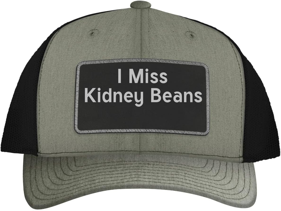 I Miss Kidney Beans - Leather Black Patch Engraved Trucker Hat