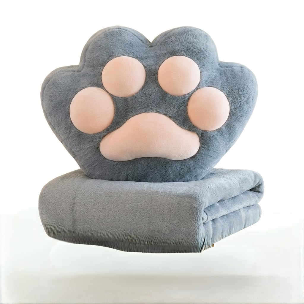 Ultra Luxury 3-in-1 Kids Blanket and Pillow Cum Soft Toy | Plush Soft Toy for Kids 1 to 5 Years Old for Kids (Paw Pillow Blanket Set)-image-32