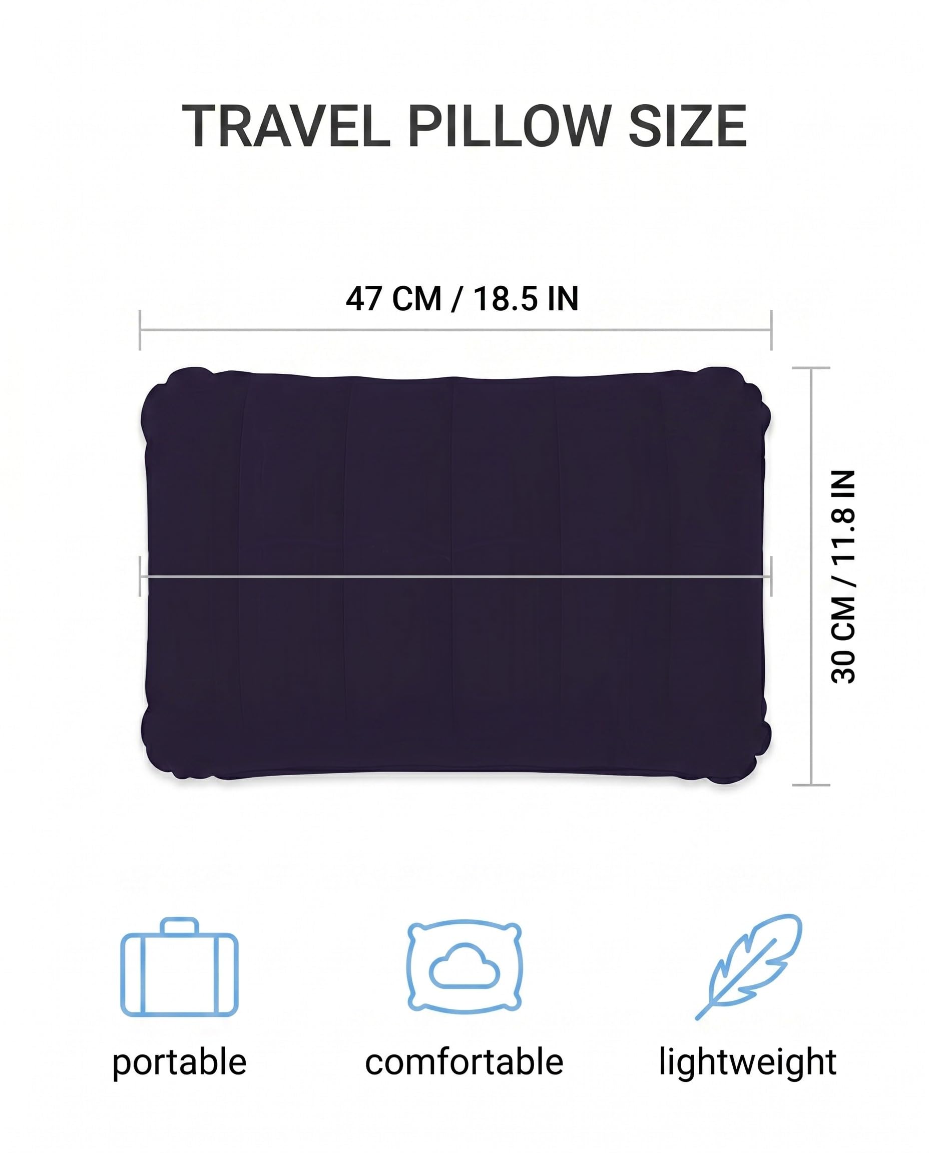 2 Almohadas Hinchables, Almohada Camping Ergonómica para Viajes, Outdoor y Playa