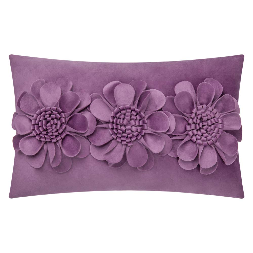 JWH 3D Flower Throw Pillow Cover Decorative Sunflower Accent Pillow Case Velvet Cushion Lumbar Pillowcase for Home Bed Sofa Couch Chair 12x20 Inches