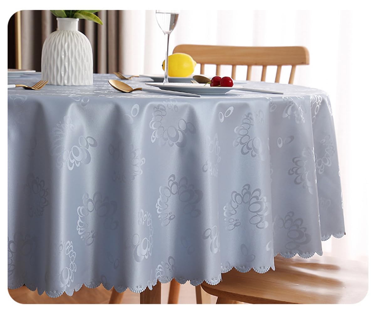 Nappe Ronde en PVC, épaissie imperméable et Anti-Taches, résistante aux Rayures, Champagne Or-carillons diamètre 200 cm