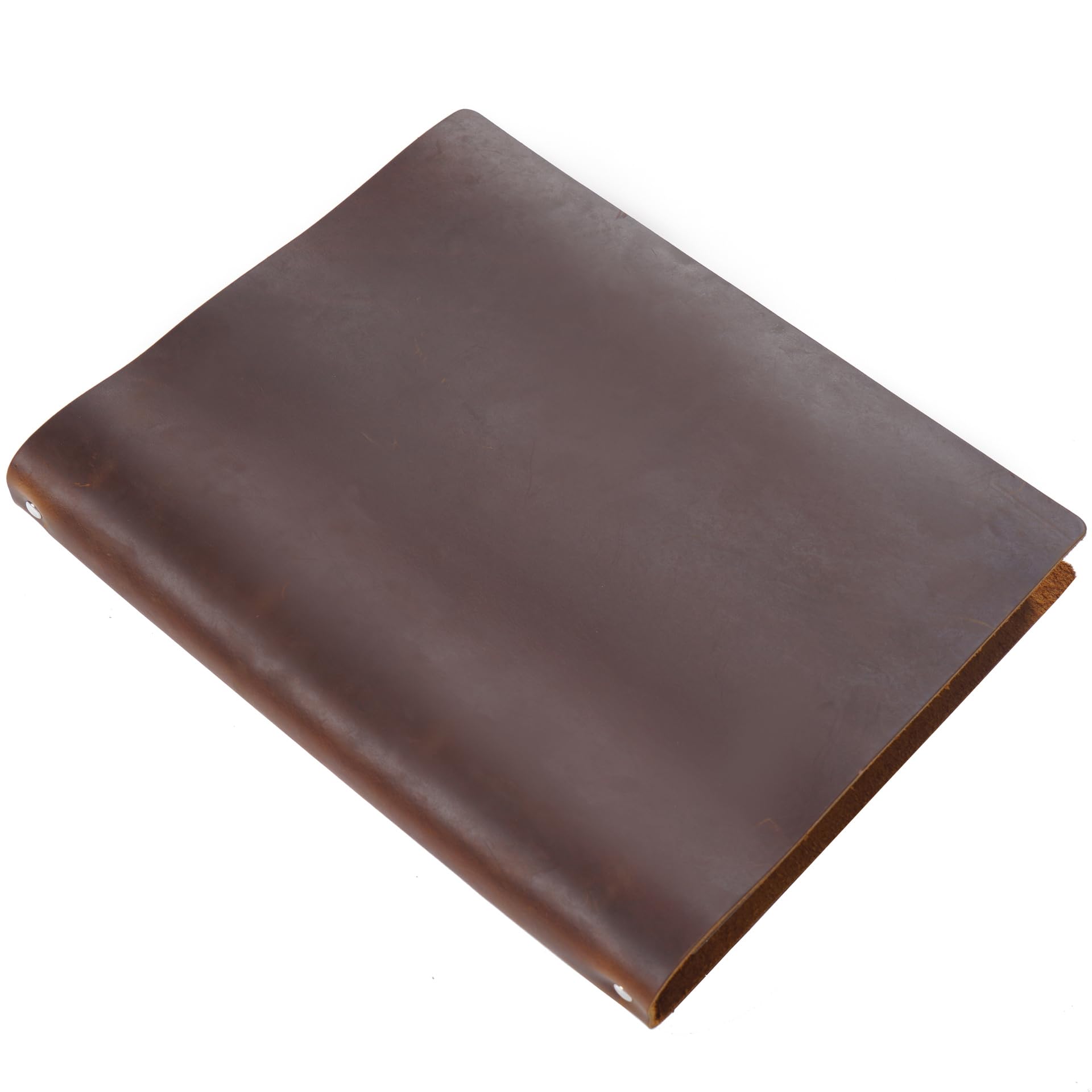 Planer pierścieniowy z prawdziwej skóry, format A4, 4 otwory, pionowa wersja retro, osobisty organizer, notatnik, szkicownik (brązowy)