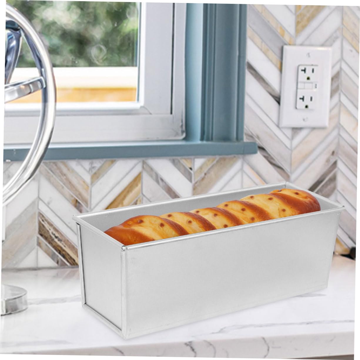 Molde para Pan con Tapa Deslizable de Aleación de Aluminio para Hornear Tostadas con Calentamiento Uniforme y Gran Capacidad Adecuado para Cocina y Panadería