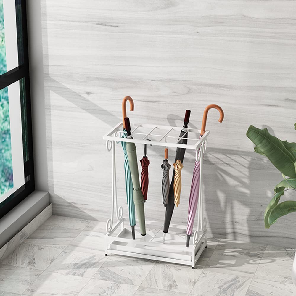 Porte-parapluie design moderne métal avec bac d'égouttement pour éviter les sols glissants