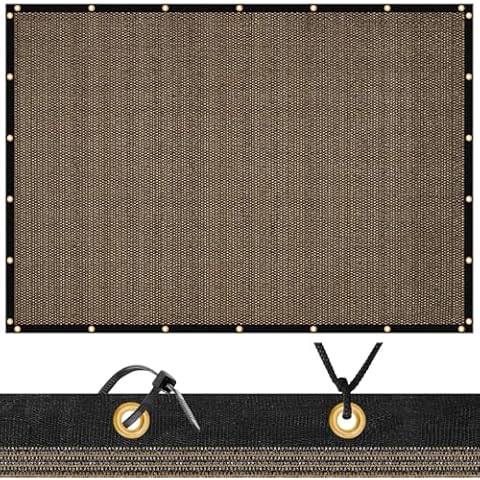 BELLE DURA Shade Cloth Privacy Screen with Grommets 90% Sunblock Fabric 4 X 6 FT Customizable Shade Mesh for Garden Patio Greenhouse Carport Kennel, Mocha Cover