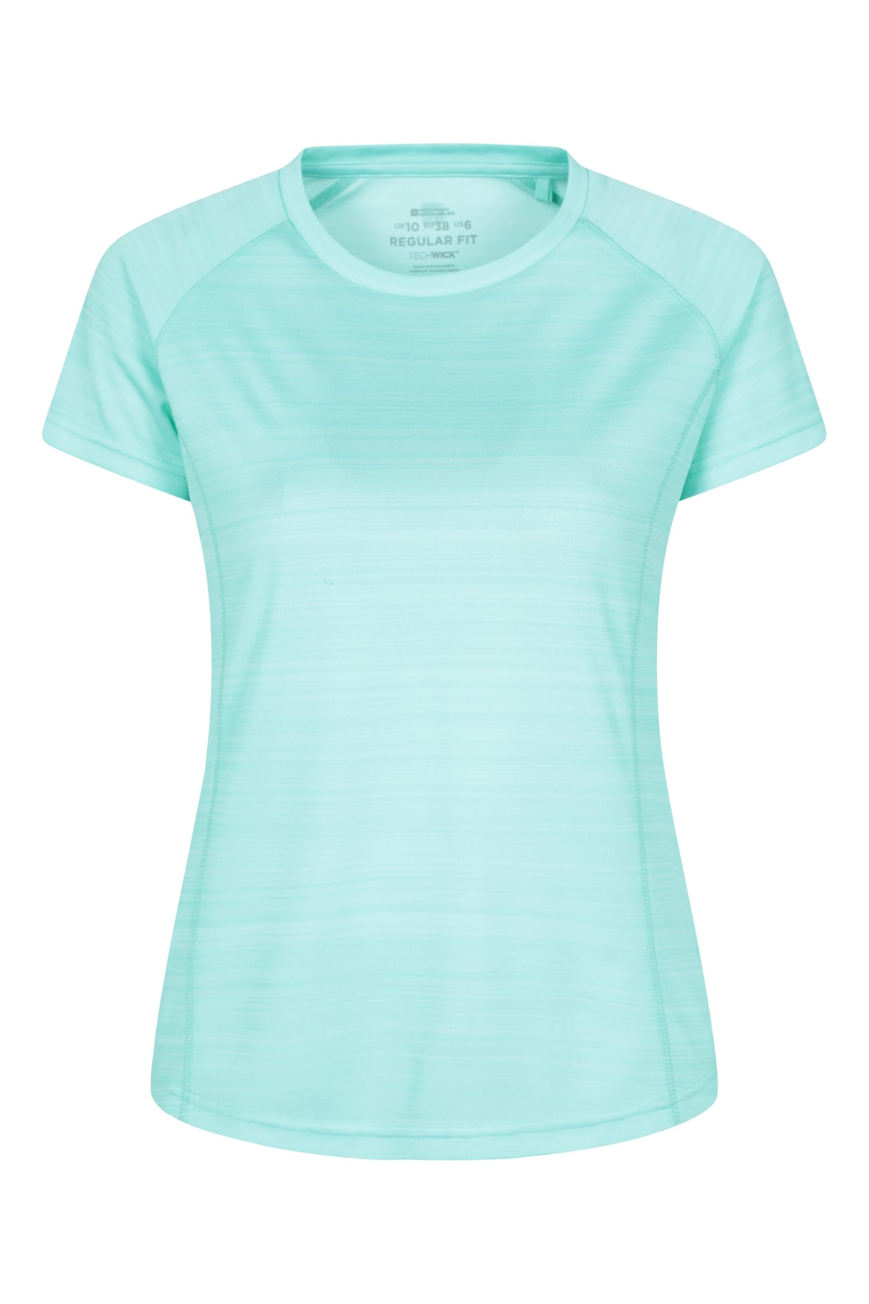 Mountain Warehouse Women's Mint - Unicorn (Stripe) Endurance Striped Tee - Lightweight, Moisture Wicking T-Shirt, Quick Dry Top – For Spring Summer, Gym & Hiking Size 18