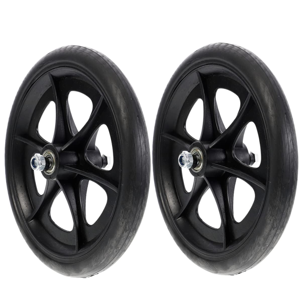 NULYLU Replacement Wheel for Wheelchair 8 Inch Front Wheel Heavy Duty Wheelchair Tire Metal Ball Bearings for Rollators Multipurpose Accessory