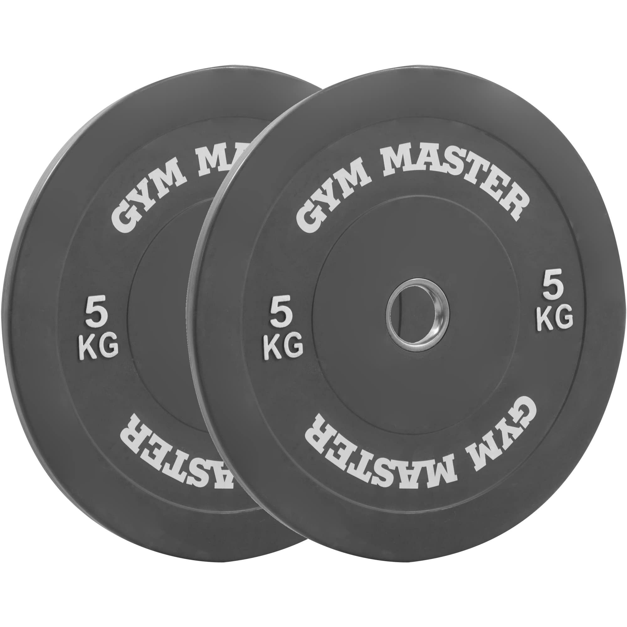 GYM MASTER 2" Coloured Rubber Bumper Plates for Olympic Barbell Weight Lifting - 2 x 5kg (10kg)