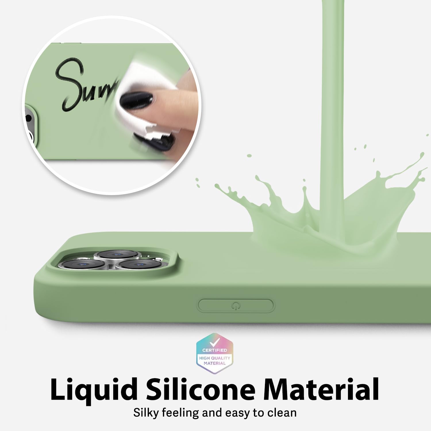 oakxco Silicone Case for iPhone 12 Pro Max Compatible with Magsafe Magnetic Wireless Charging, Slim Thin Soft Rubber Gel with Magnet, Matte TPU Mag Cover for Women Men, Light Green