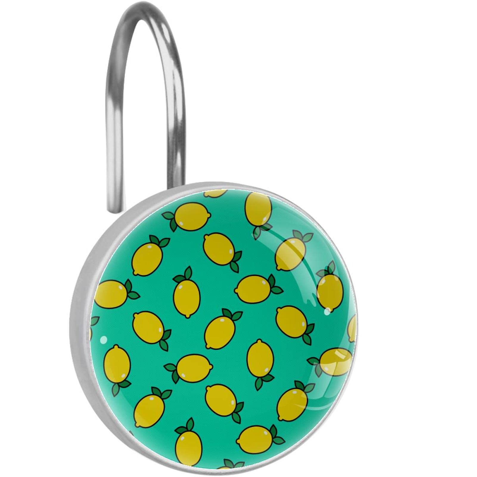 Crochets rideau de douche acier inoxydable anneaux salle de bain citron