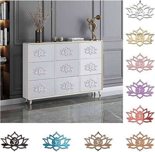 Miniatura 4 de funlife Adhesivos huecos autoadhesivos para pared, pequeño espejo dorado de plástico con parte trasera adhesiva para decoración de pared de gabinete