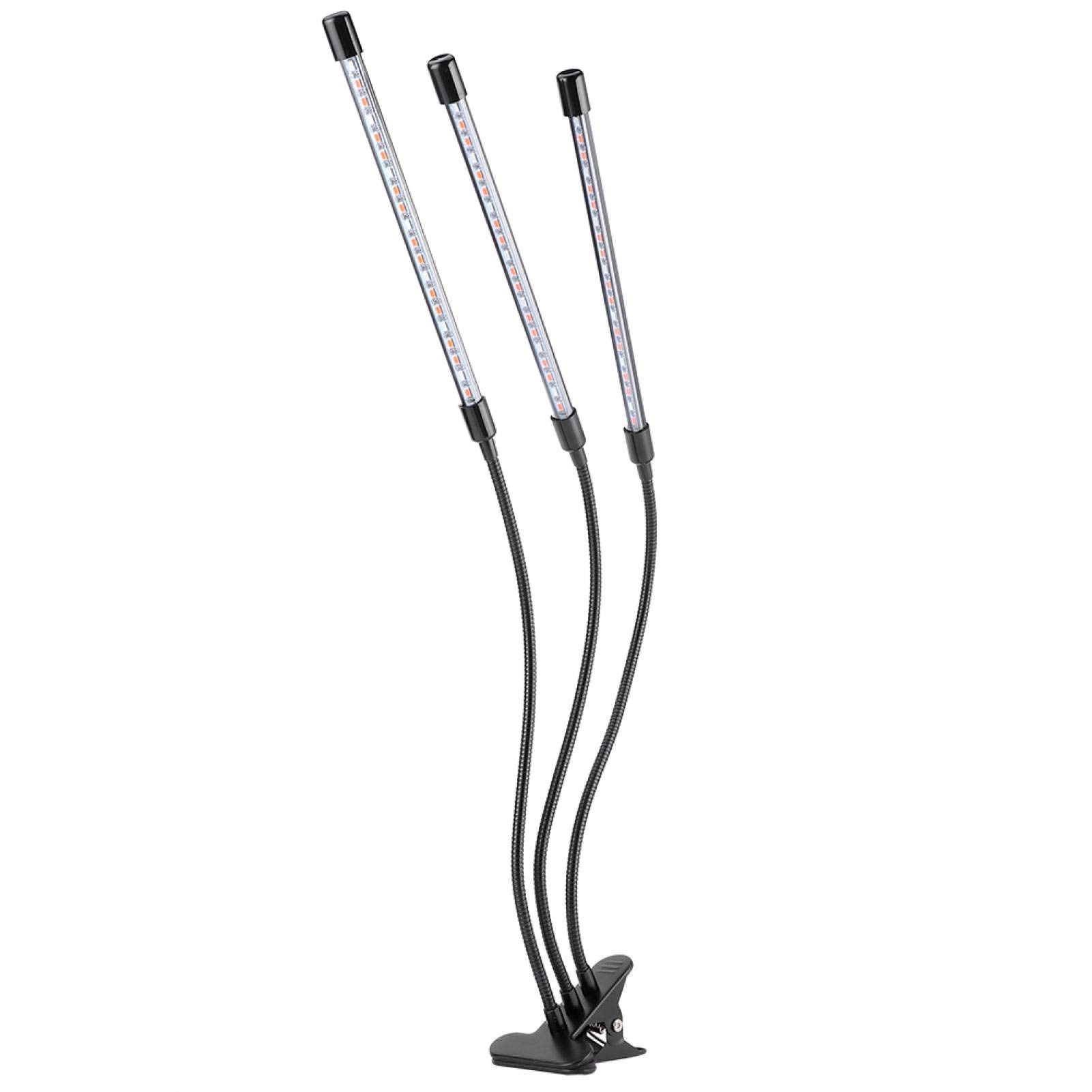 Lámpara de Planta de Cuello de Cisne, 30W USB 3 Tubos LED Flexible Lámpara de Cultivo de Planta de Espectro Completo con Clip para Plantas de Interior