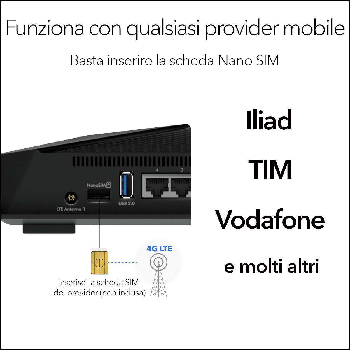 NETGEAR Nighthawk Router 4G LAX20, Modem 4G integrato per Connessione Internet Principale o di Backup, Copertura fino a 100m2, Velocità WiFi 6 fino a 1.8 Gbps