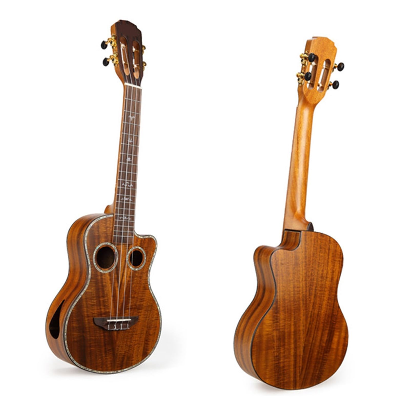 26 Calowe Mini Ukulele Z Drewna Akacjowego Z Dwoma Otworami Dźwiękowymi Zawiera Etui I Akcesoria Ukulele Dla Dorosłych