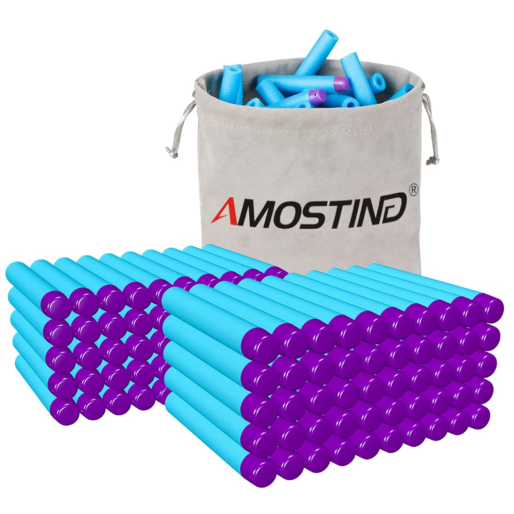 AMOSTING100PCS Refill Foam Darts for Nerf N-Strike Elite 2.0 Series,Compatible with All Elite Blasters