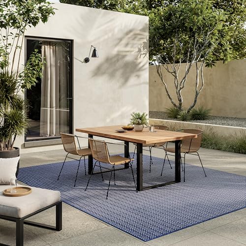 Tapete rectangular 8' x 10' Navy para interior y exterior miniatura 1