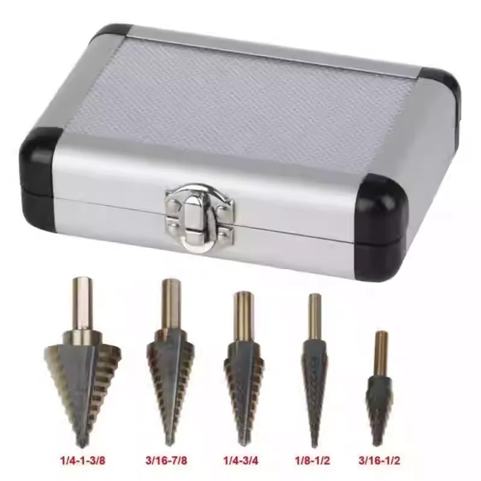 Set Di Punte A Gradini HSS 4241 for Fori Multipli Al Cobalto, 50 Dimensioni | Strumenti Strumento di perforazione del metallo con custodia in alluminio for punta da trapano cono a gradino in metallo