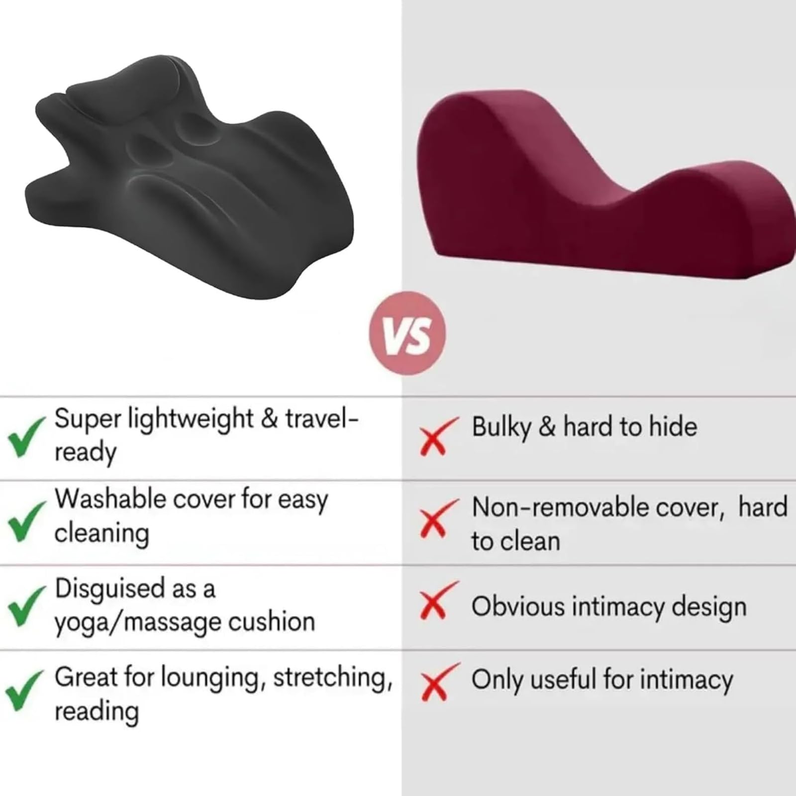 Arcova Sweet Spot Kissen - Steigern Sie Intimität und Komfort mit dem 27° Chiromonk Paar-Kissen für alle Schlafpositionen | Inklusive Ohrstöpsel & Augenmaske,Grau
